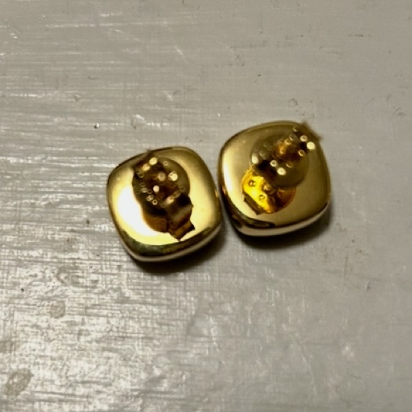 🛍️🎇☘️🌕🎁18K Gold Copper Slime Brat Green Genuine Turquoise Stone Earrings - Picture 2 of 5